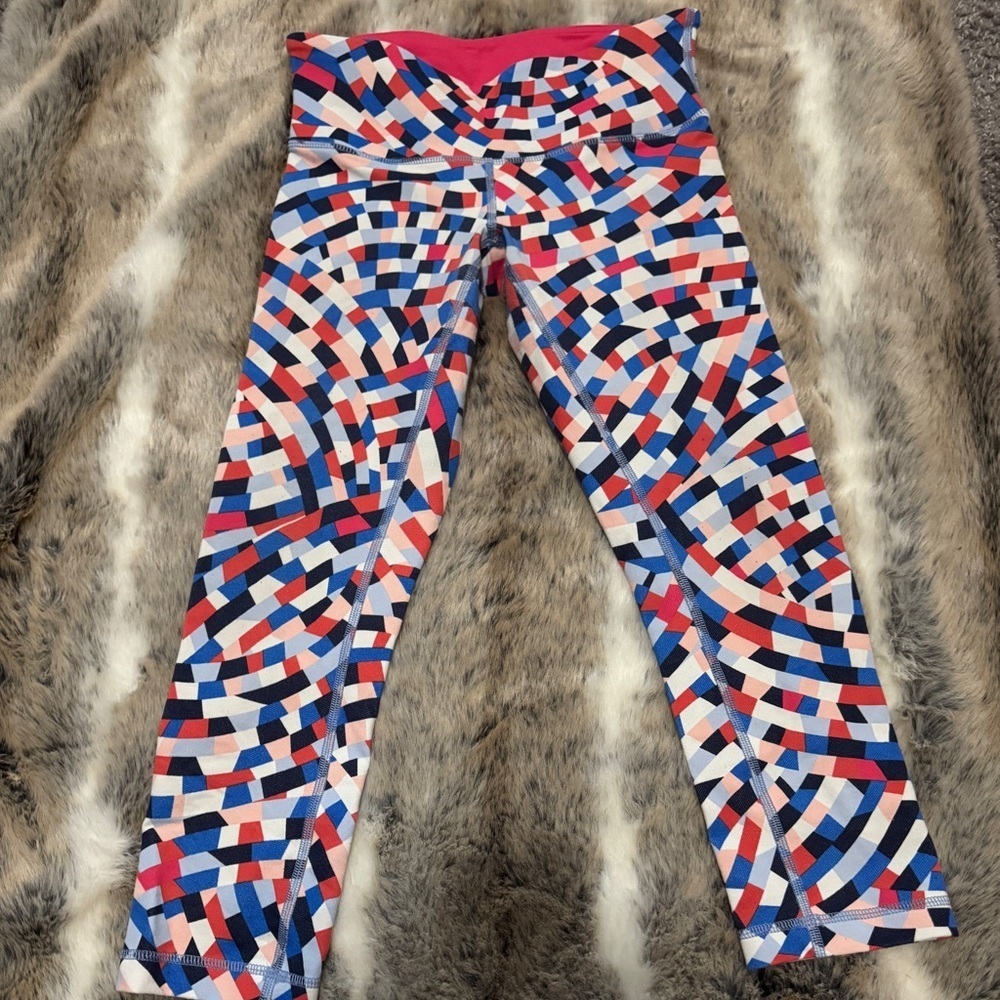 lululemon athletica Women’s Mosaic Leggings - Red, Blue, White, Pink-6